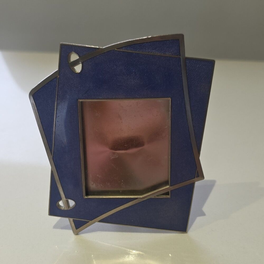 Vintage ACME Studio Adrian Olabuenaga Postmodern Blue Enamel Picture Frame 1980s